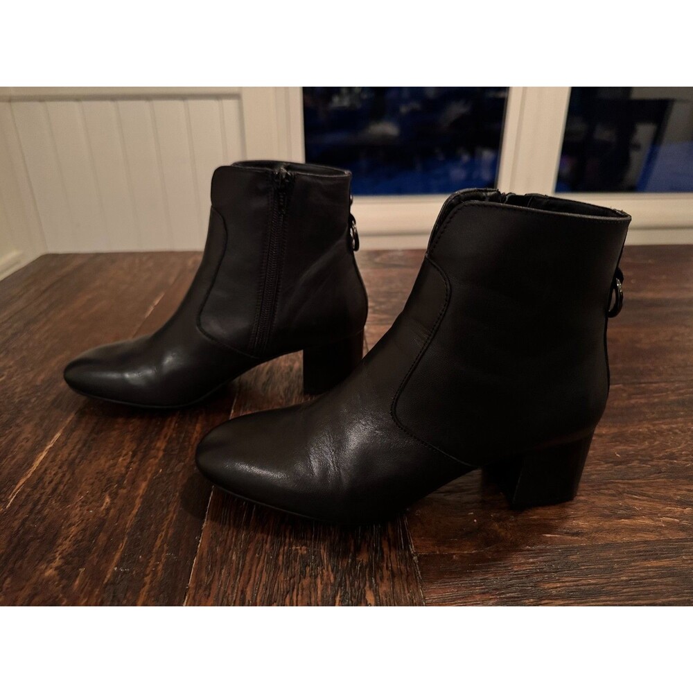 Coach and Four Leather Ankle Boots Womens 6.5 Black Made in Italy Store Display